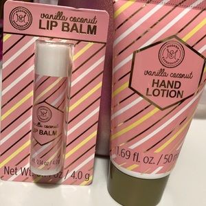 Modern expressions vanilla coconut sent hand lotion in matching lip balm